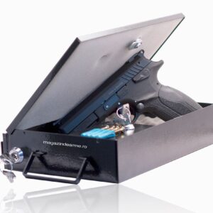 Cutie pistol si munitie. Model cu sina de fixare.